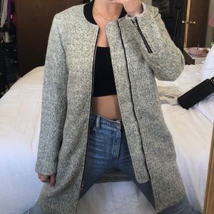 boohoo grey long coat